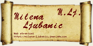 Milena Ljubanić vizit kartica